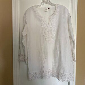 asha cotton crochet tunic top